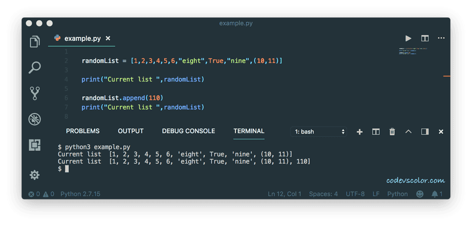 python add delete list element