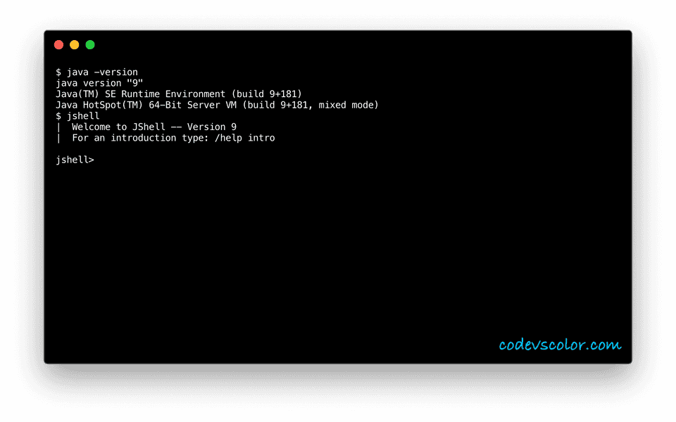 Jshell check java version