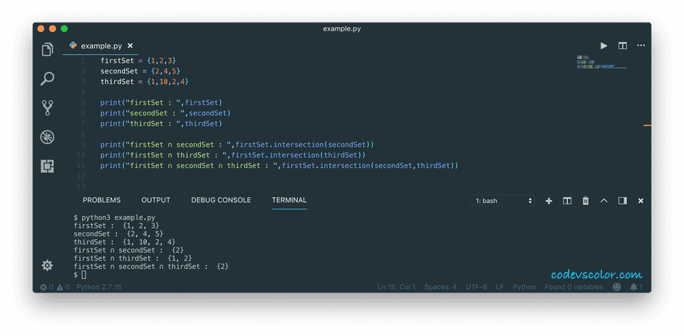 python set intersection