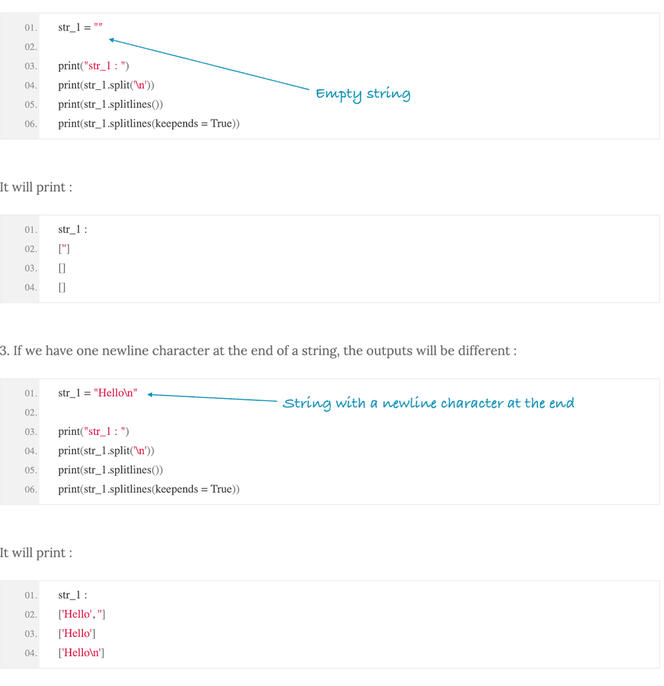 python splitlines