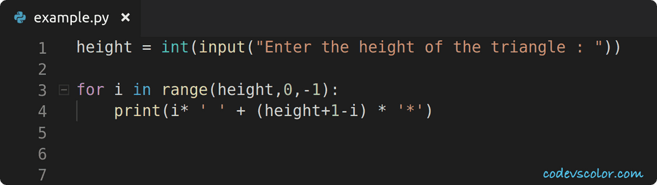 python print triangle using star