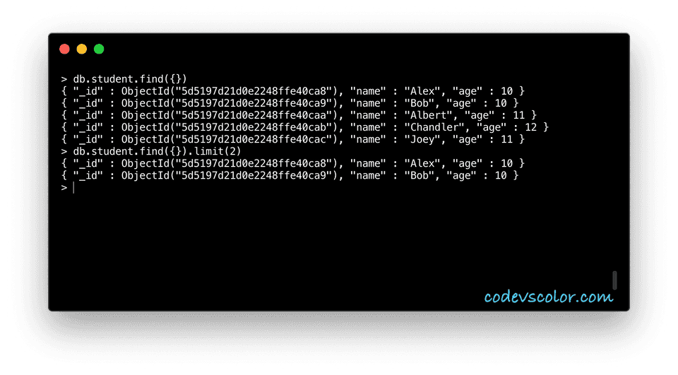 MongoDB limit example