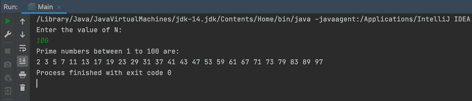 Java find prime in range