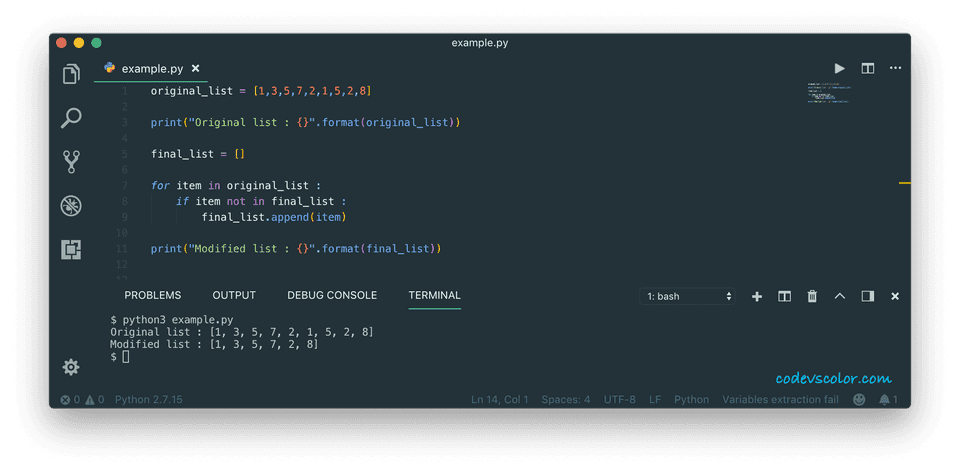 python remove duplicates from a list