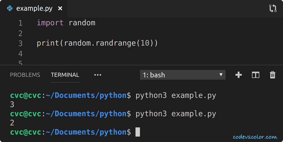 python print random integer