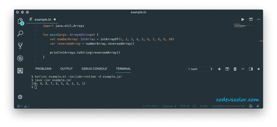 kotlin reverse an array