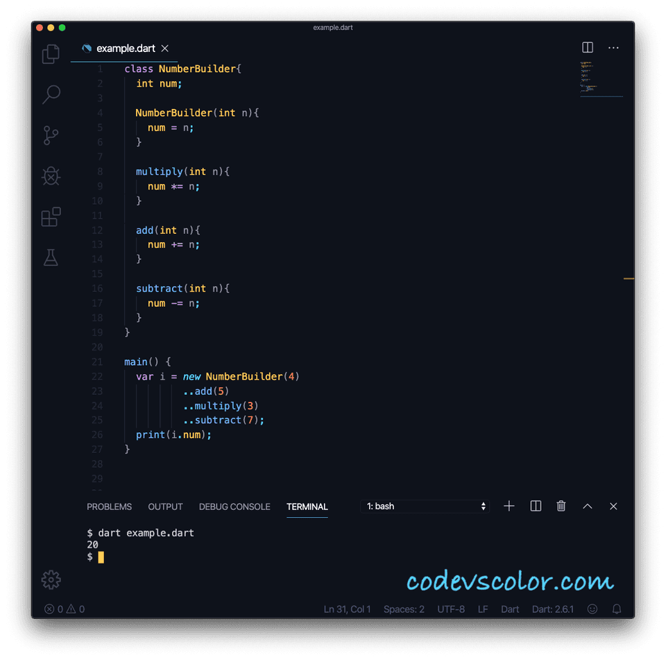 Dart cascade notation