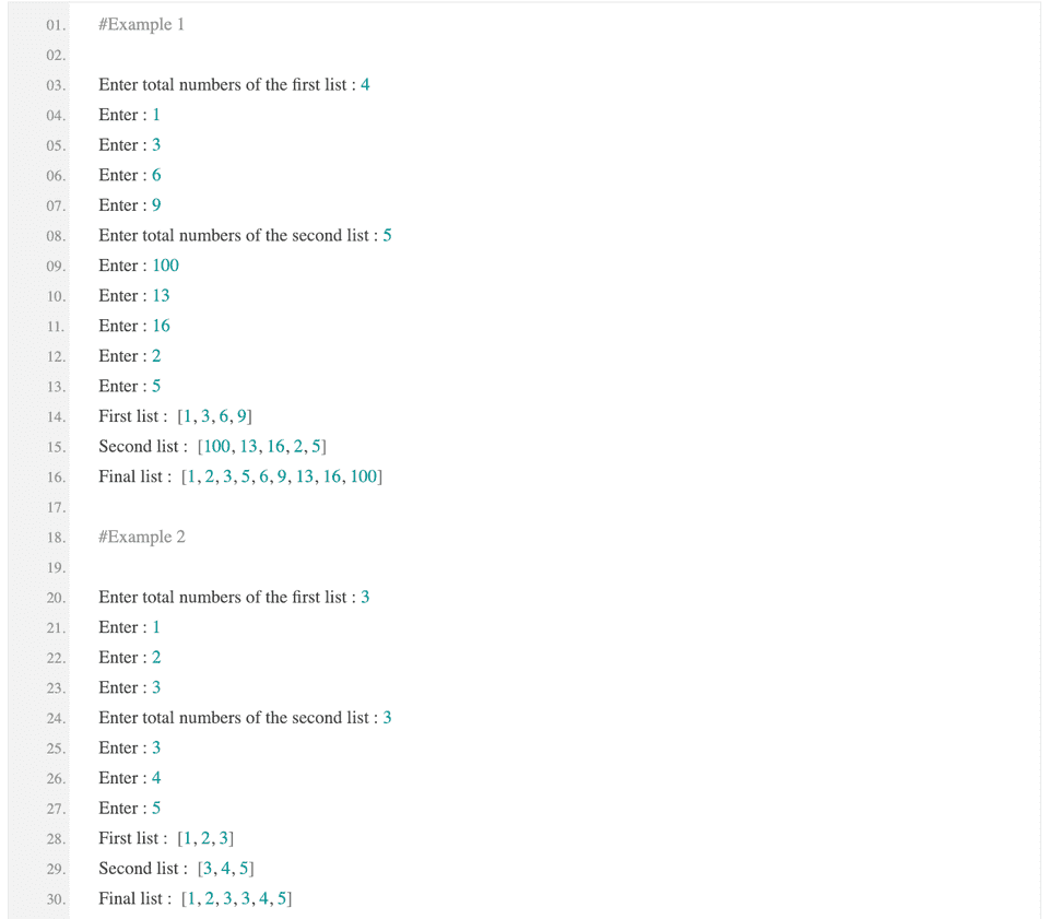 merge and sort list in python