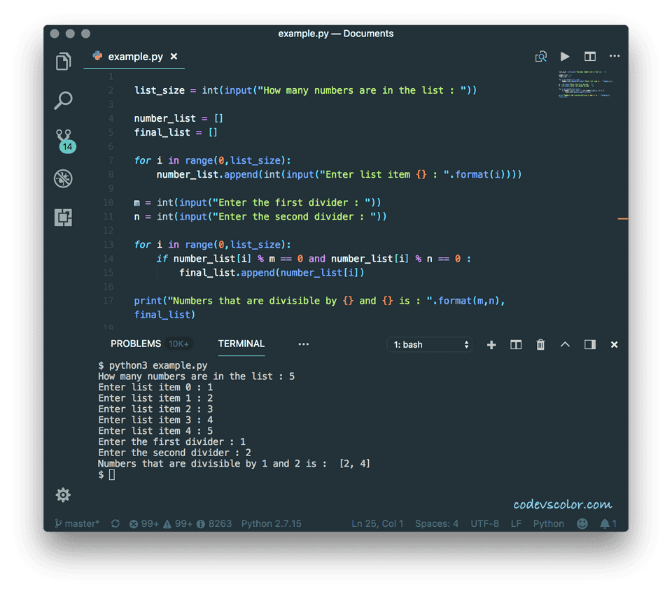 python find list number divisible by two other numbers