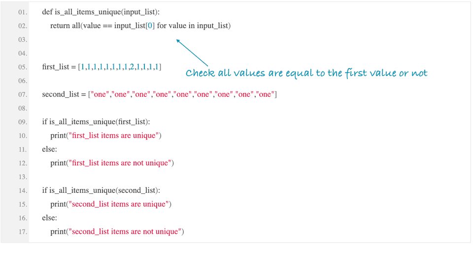 python check all list items similar