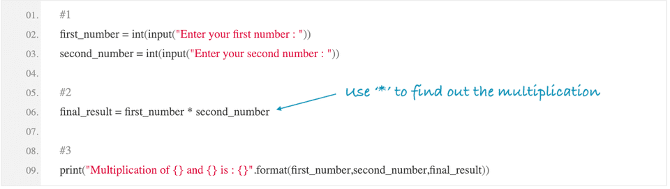 python multiplication of two numbers