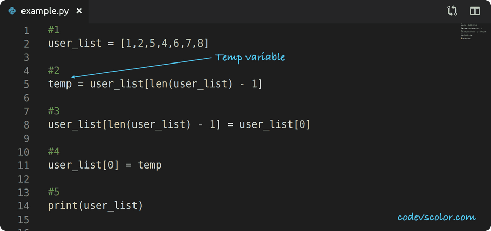 python swap first last list element