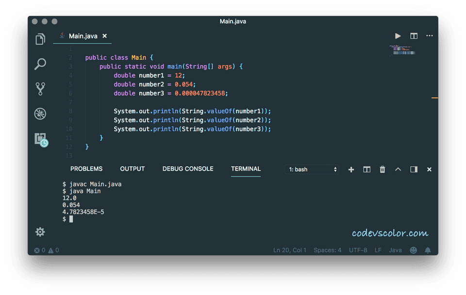 Java double to string with String.valueOf