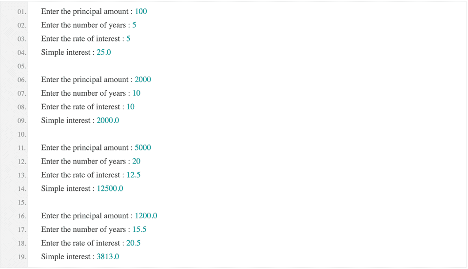 python program to find the simple interest