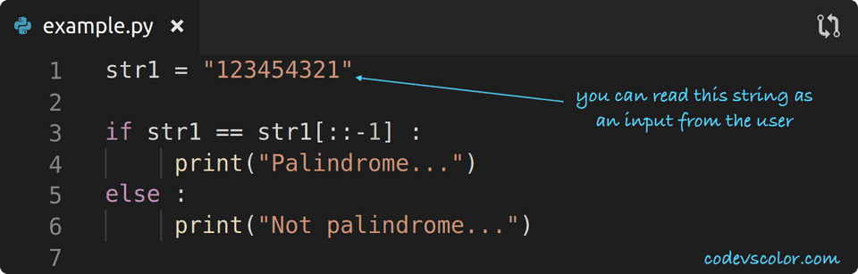 python check palindrome