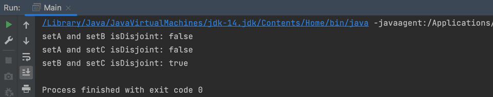 Java example check disjoint sets