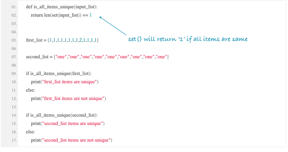 python check all list items similar