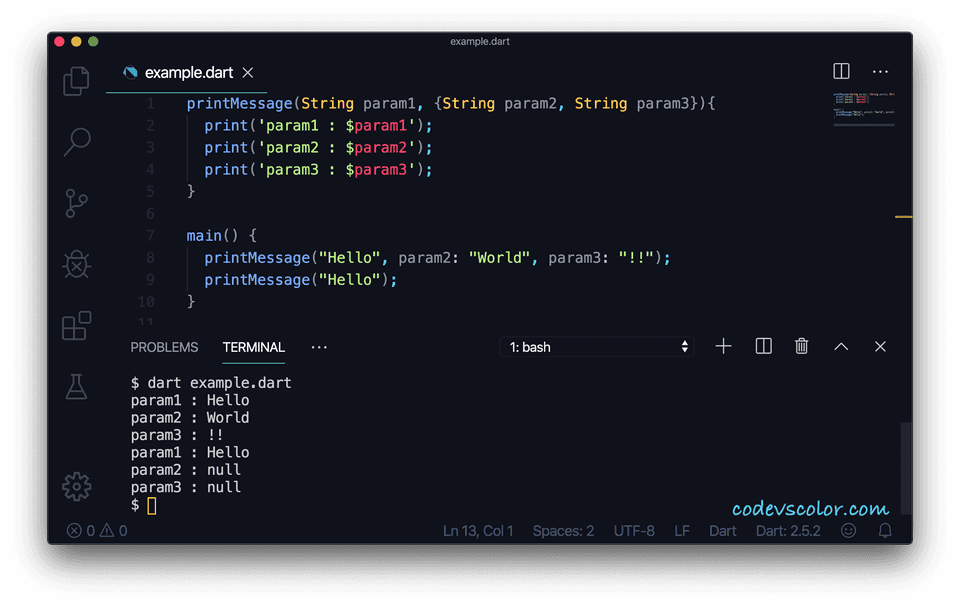 Dart optional named parameters