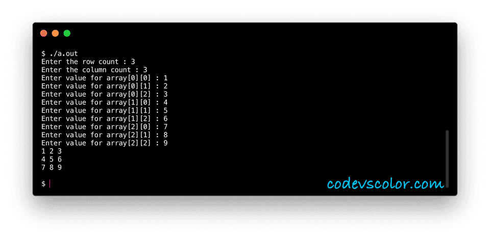 c pass two dimensional array to function
