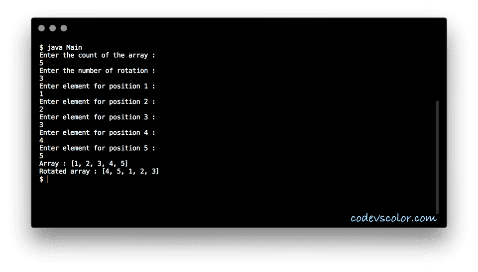 java left rotation array