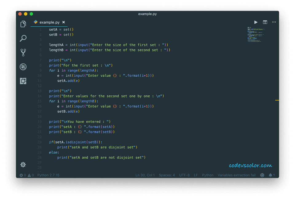 python isdisjoint example