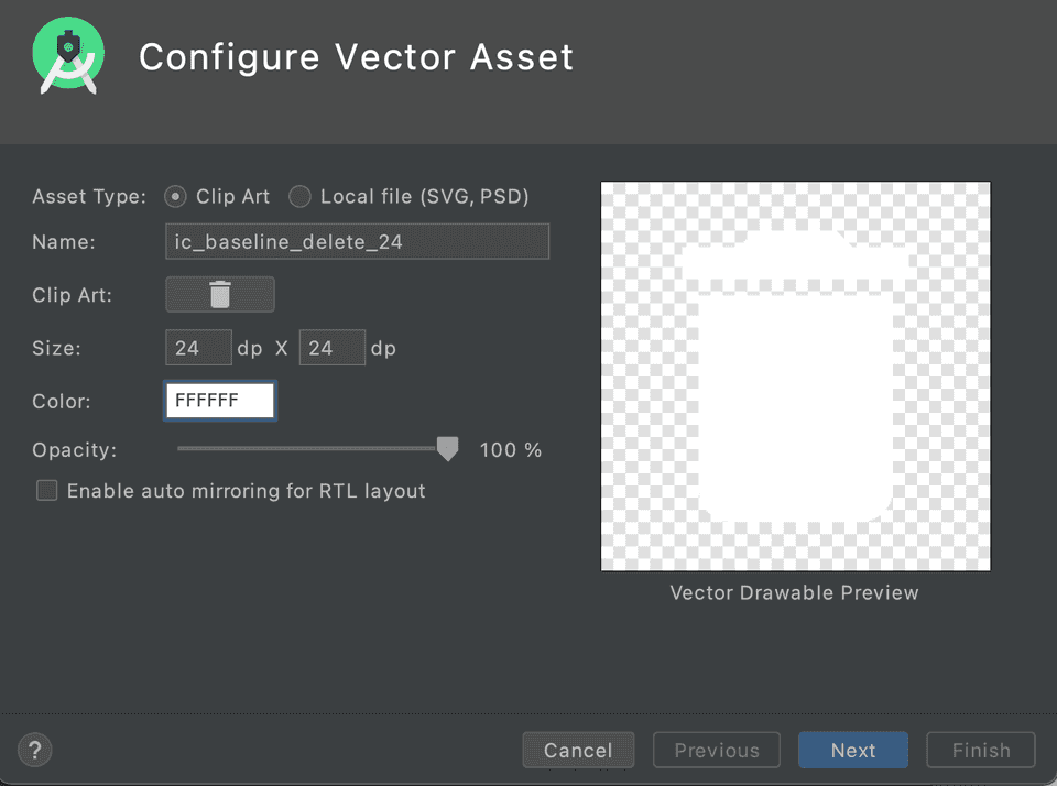 android vector asset