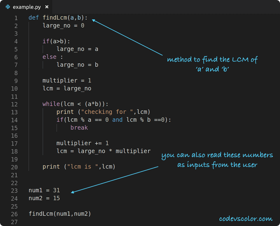 Find lcm in python