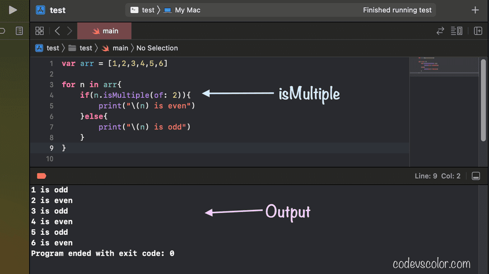 Swift odd-even check example