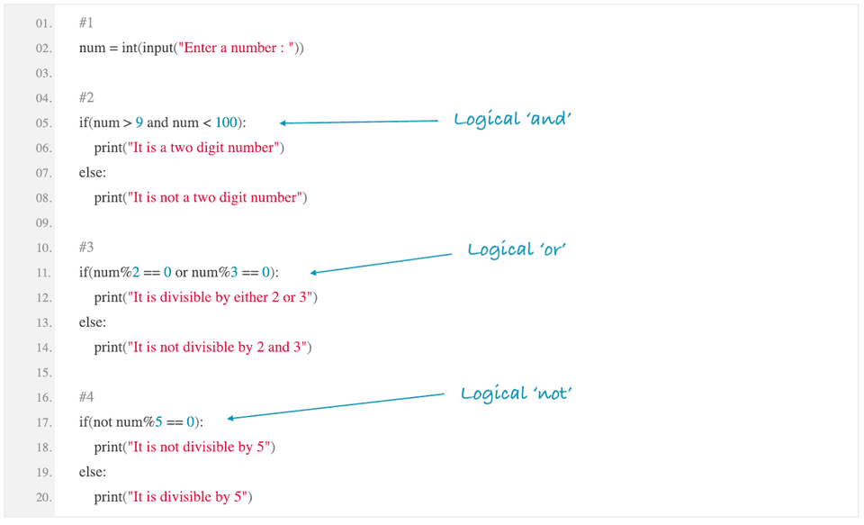 python logical operations