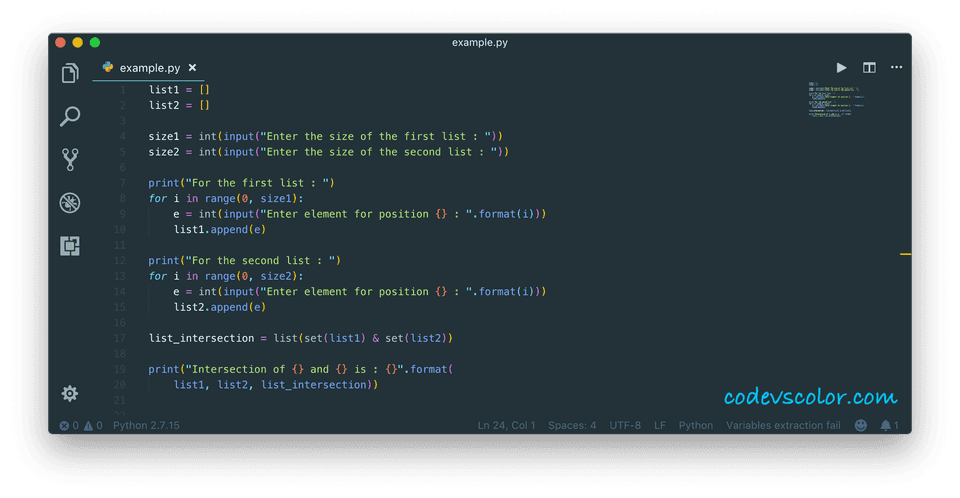 python list intersection