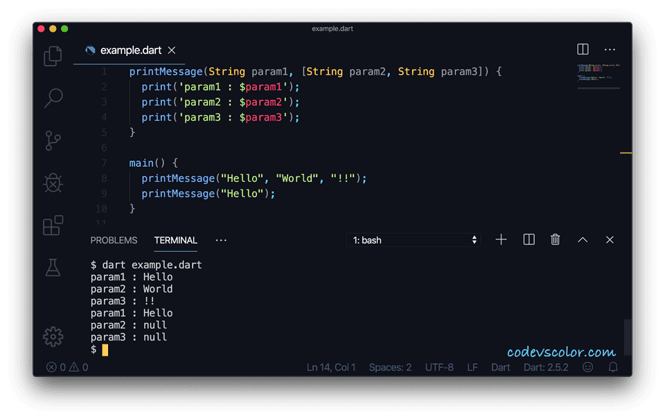 Dart optional positional parameters