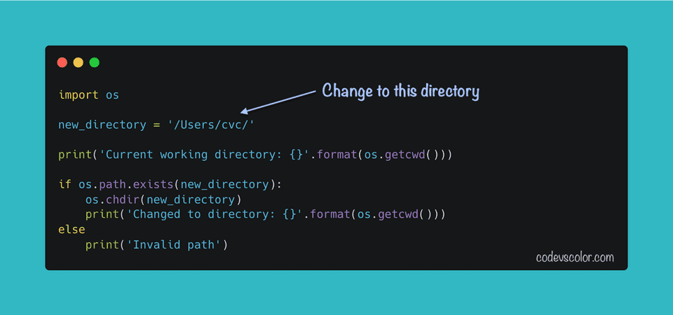 Python change current working directory example