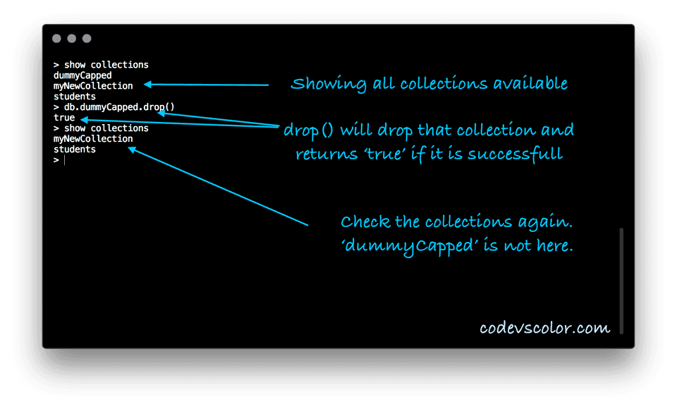 mongodb drop collection