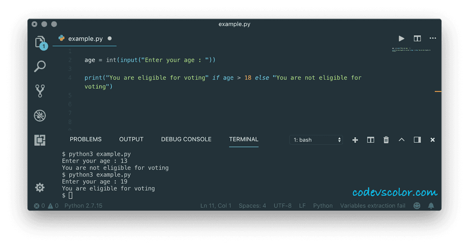 python check voting eligibility