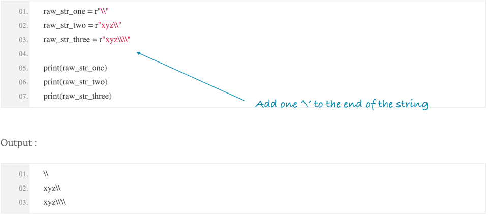 python raw string