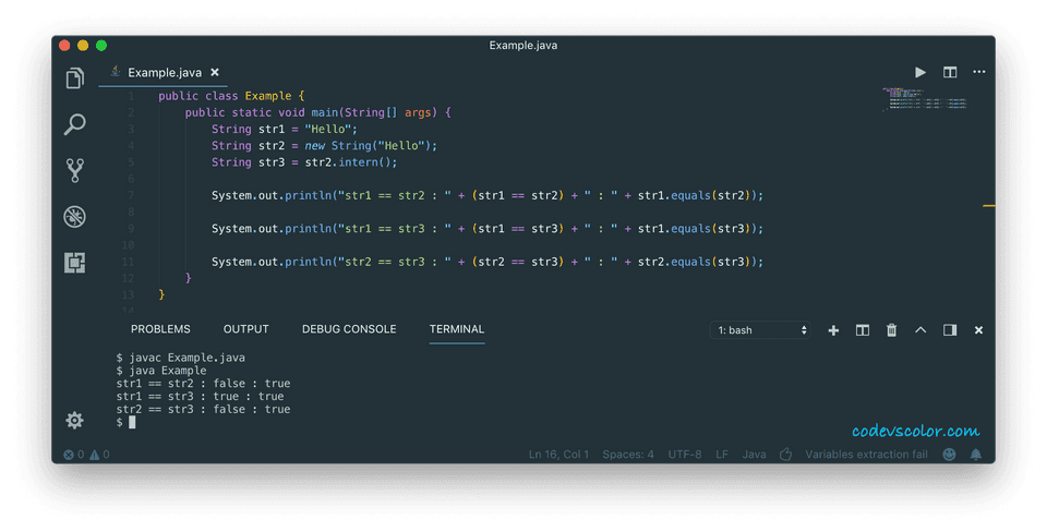 java string intern method