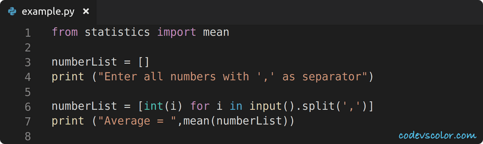 python find average of list using statistics module