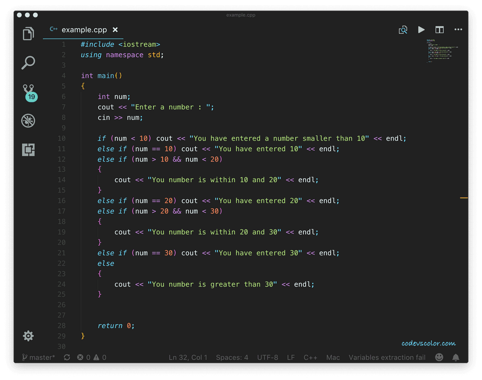 C++ if else ladder program