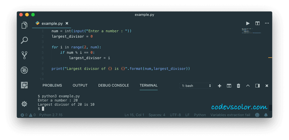 python largest divisor