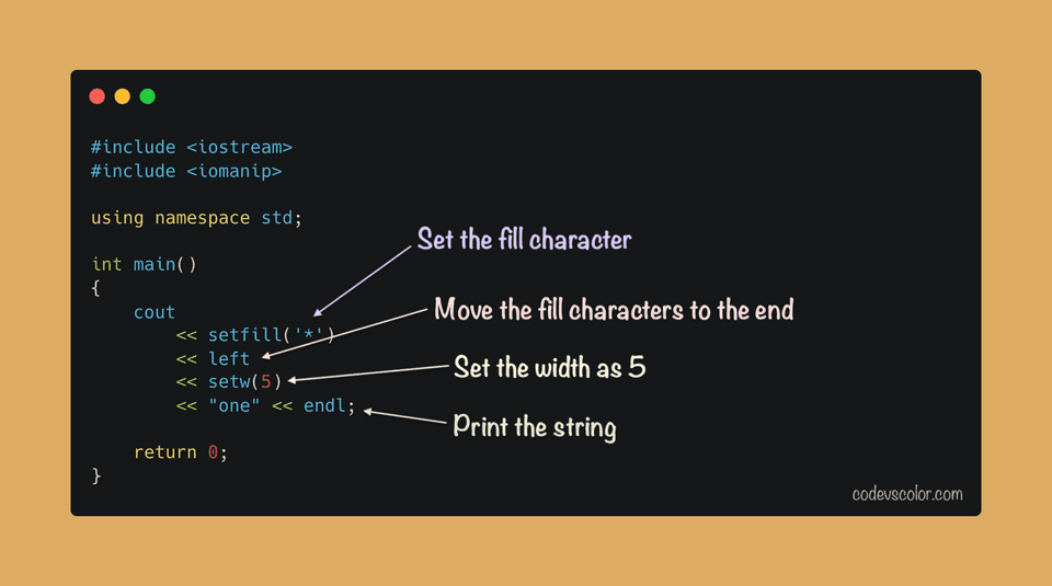 C++ print data table example