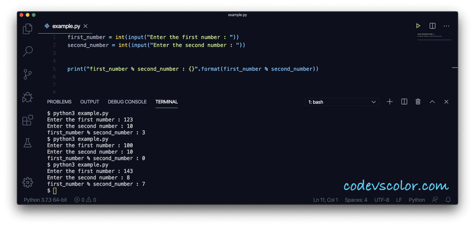 Python modulo example