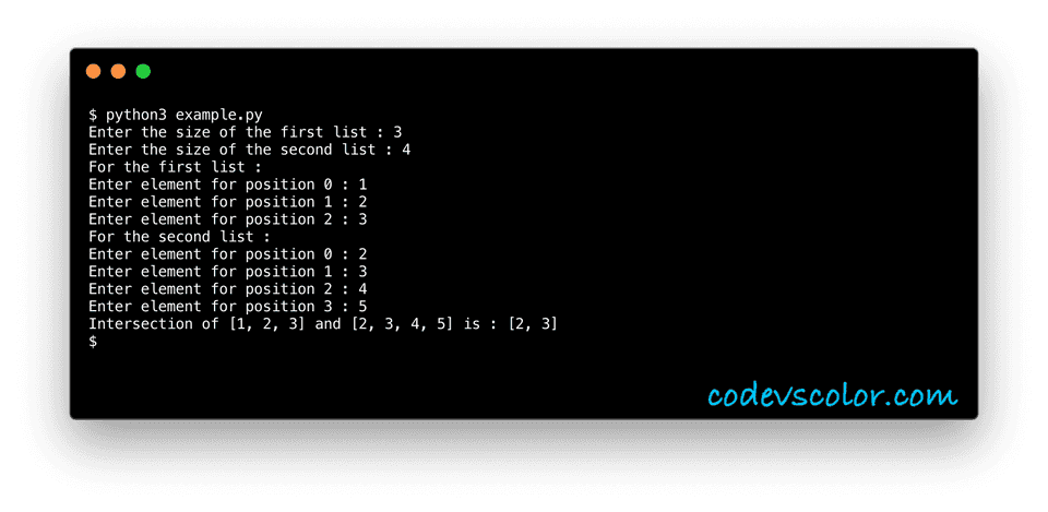 python list intersection