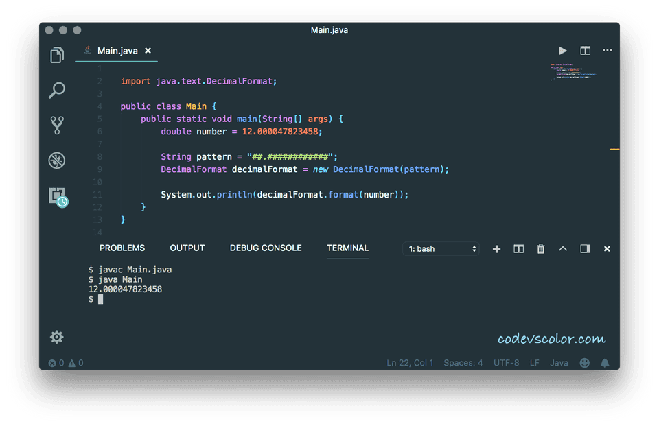 java convert double to string