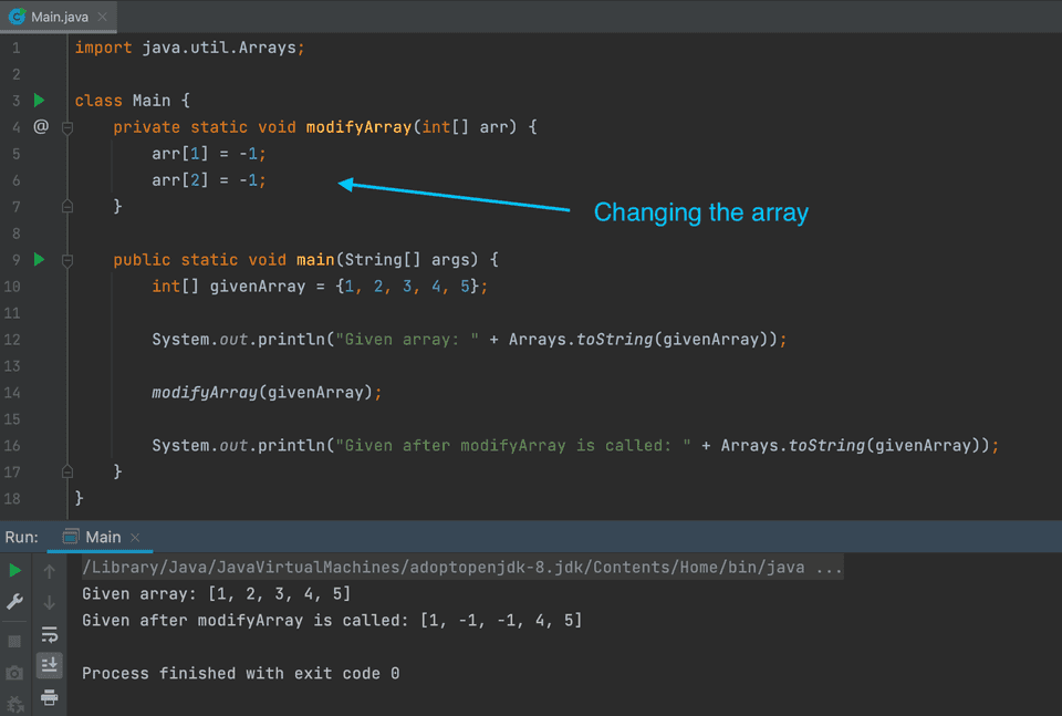 Java pass array as parameter to function