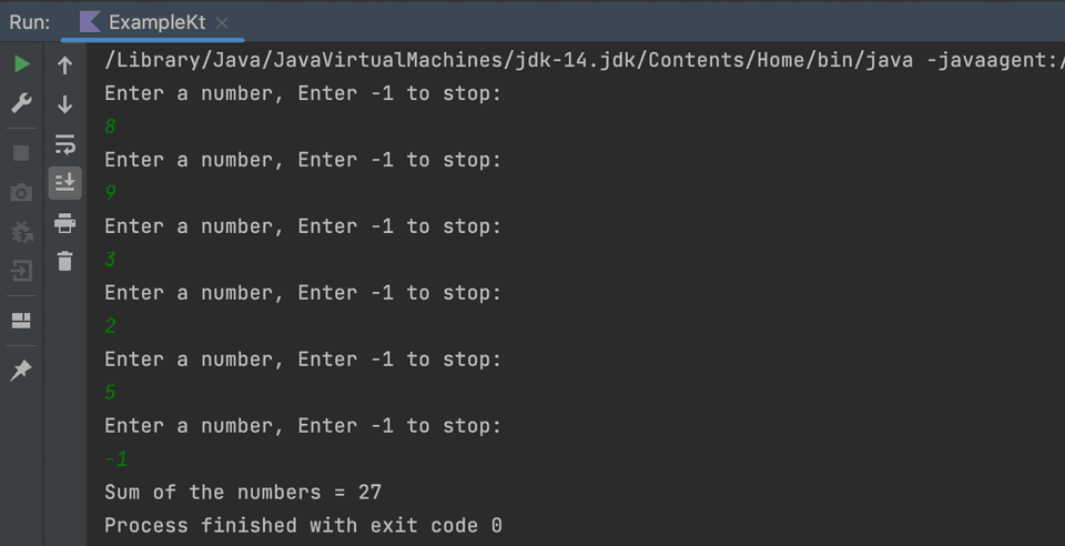 Kotlin example add two numbers