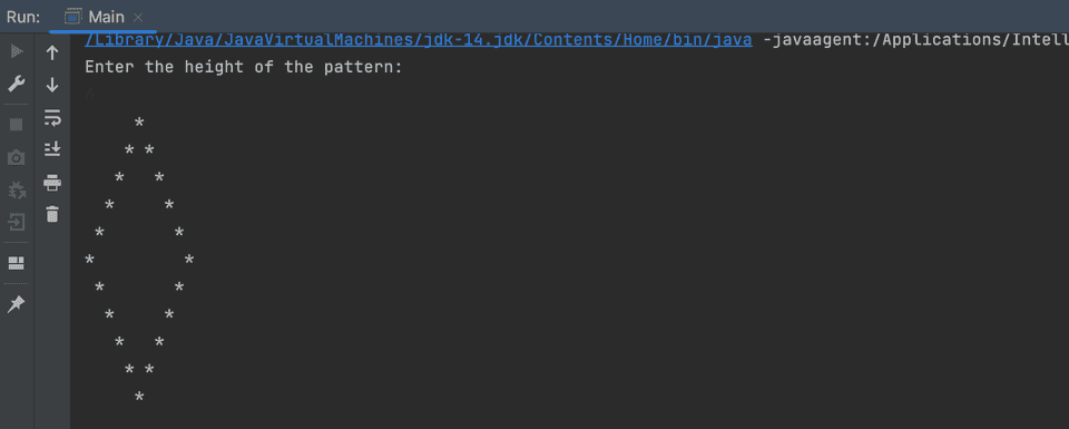 Java example to print a hollow Rhombus pattern