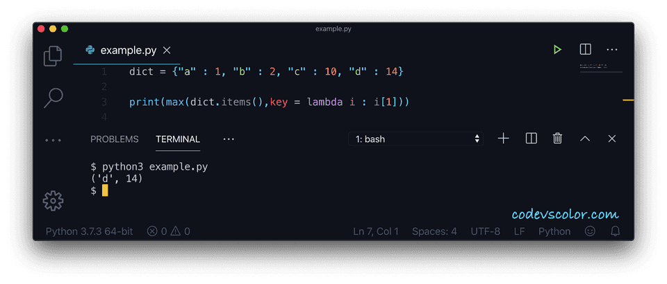 Python key maximum value example3