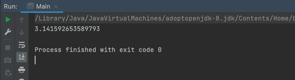 Java example print pi