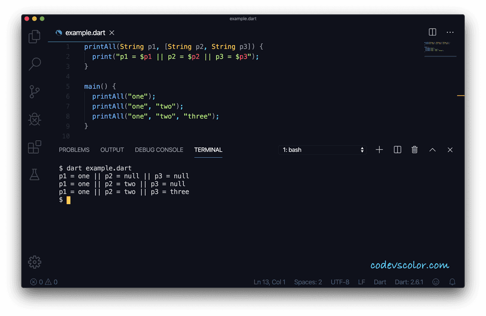 Dart optional positional parameter