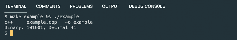 C++ binary to decimal